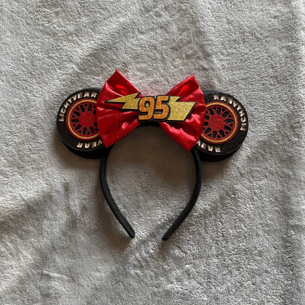 Disney Pixar Cars Lightning McQueen 95 Minnie Mouse Ears Headband - AA095
